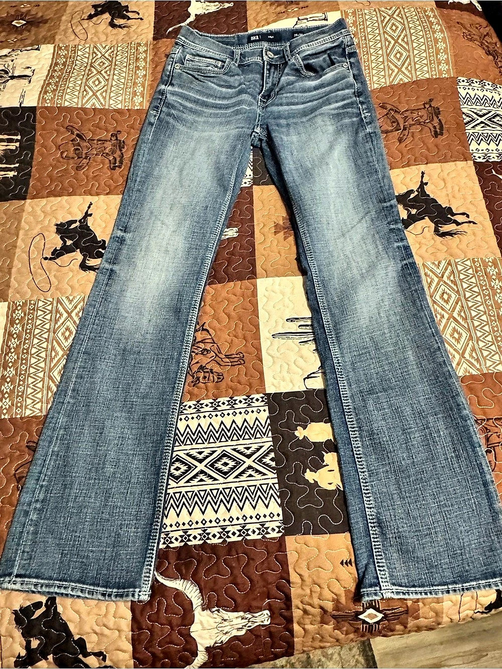 BKE Aiden Bootcut Jeans Blue Waist 29x34